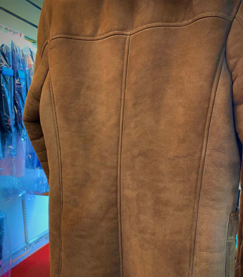 Reiss sheepskin jacket stain removed and cleaned London